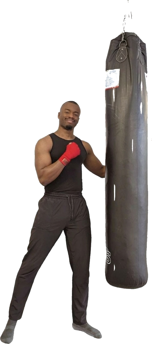 Burns Blissett am Boxsack